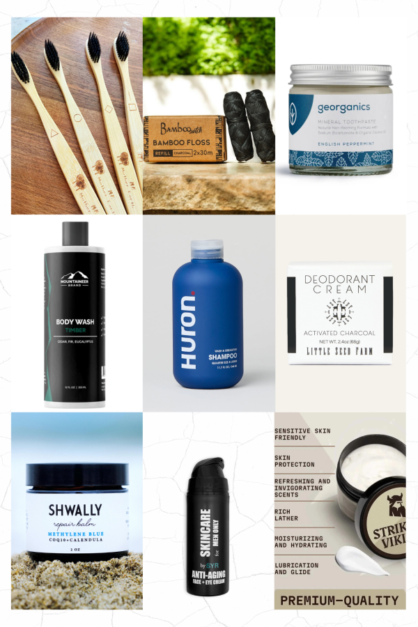 9-Item All-In-One Bathroom Bundle with natural Schwally lotion, SYR anti-aging cream, and premium personal care essentials.